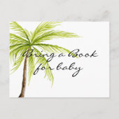 Palm Tree Tropical Baby shower Book Card Library Uitnodiging Briefkaart (Achterkant)