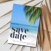 Palm Tree Tropical Beach Bruiloft Digitaal Save The Date