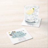 Palm Tree Tropical Beach Bruiloft Save the Date Kartonnen Onderzetters (Insitu)