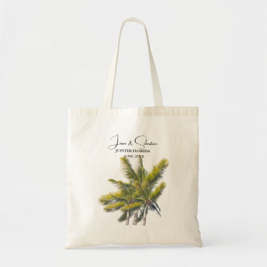 Palm Tree Tropical Beach Bruiloft Welkom Tote Bag (Voorkant)