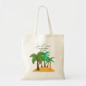 Palm Tree Tropical Beach Bruiloft Welkom Tote Bag (Voorkant)