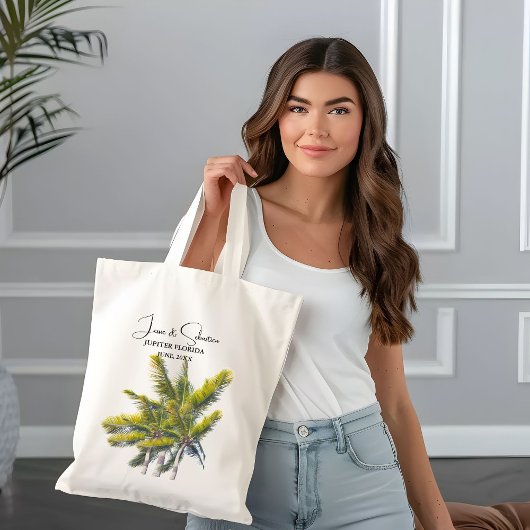 Palm Tree Tropical Beach Bruiloft Welkom Tote Bag