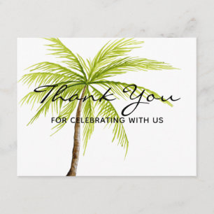 Palm Tree Tropical Beach Dank u feestvieren Bedankkaart