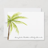 Palm Tree Tropical Beach Dank u feestvieren Bedankkaart (Achterkant)