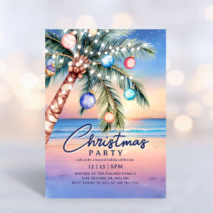 Palm Tree Tropical Beach Kerstmis Kaart