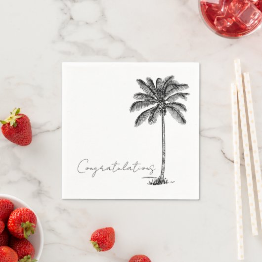 Palm Tree Tropical Beach Minimale felicitaties Servet (Insitu)
