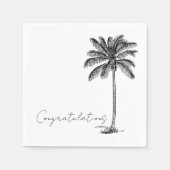 Palm Tree Tropical Beach Minimale felicitaties Servet (Voorkant)