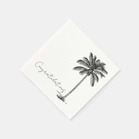 Palm Tree Tropical Beach Minimale felicitaties Servet (Hoek)