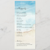 Palm Tree Tropical Beach Ocean Bestemming Bruiloft Programmakaart (Achterkant)