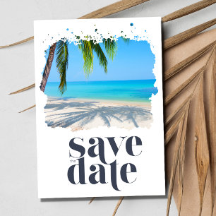 Palm Tree Tropical Beach Wedding Save The Date