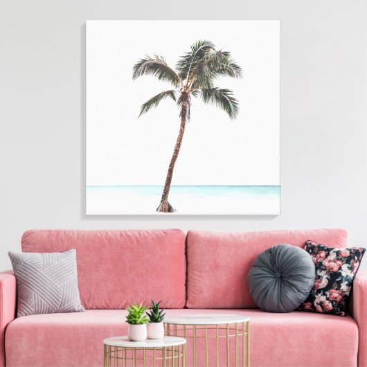 Palm Tree Tropical Coastal Summer Canvas Pr (Insitu (Woonkamer))