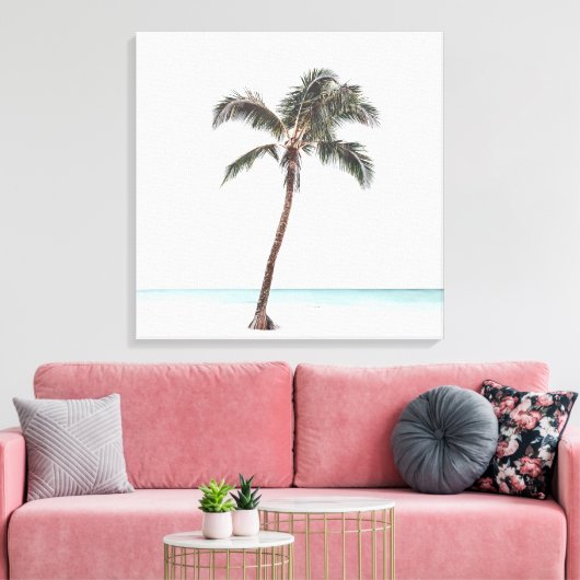 Palm Tree Tropical Coastal Summer Canvas Pr (Insitu (Woonkamer))