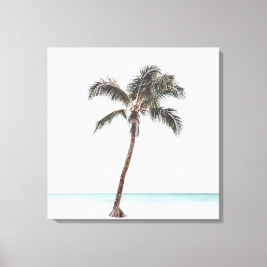 Palm Tree Tropical Coastal Summer Canvas Pr Afdruk (Voorkant)
