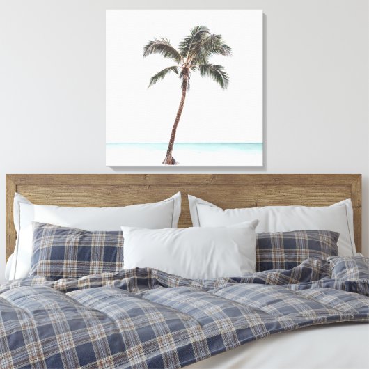 Palm Tree Tropical Coastal Summer Canvas Pr Afdruk (Insitu (Slaapkamer))