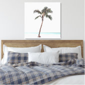 Palm Tree Tropical Coastal Summer Canvas Pr Afdruk (Insitu (Slaapkamer))