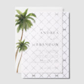 Palm Tree Tropical Destination Wedding Vellum Uitnodigingen (Offset (Uitnodiging))
