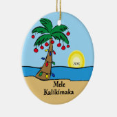 Palm Tree Tropical Hawaiian Kerstversier Keramisch Ornament (Rechts)