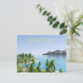 Palm Tree Tropical Island Briefkaart (Staand voorkant)