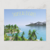 Palm Tree Tropical Island Briefkaart (Voorkant)