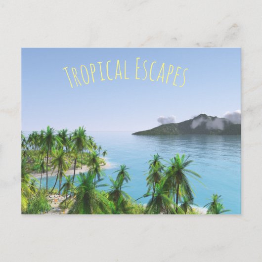 Palm Tree Tropical Island Briefkaart (Voorkant)