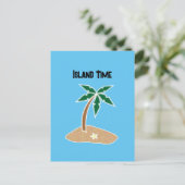 Palm Tree Tropical Island Fun Beach Travel Cartoon Briefkaart (Staand voorkant)
