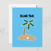 Palm Tree Tropical Island Fun Beach Travel Cartoon Briefkaart (Voorkant / Achterkant)