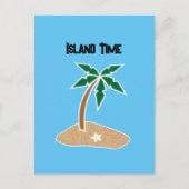 Palm Tree Tropical Island Fun Beach Travel Cartoon Briefkaart (Voorkant)