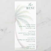 Palm Tree Tropical Island Watercolor Green Menu (Voorkant)