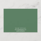 Palm Tree Tropical Island Watercolor Green Wedding Informatiekaartje (Achterkant)