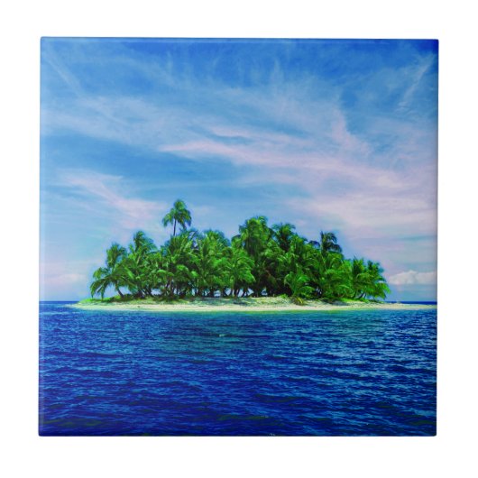 Palm Tree Tropical Isle Tegeltje (Voorkant)