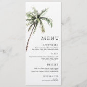 Palm Tree Tropical | Minimal Wedding Serif Menu Kaart (Voorkant)