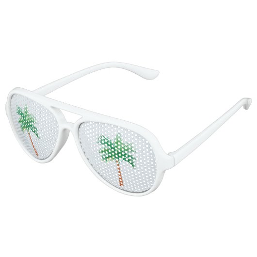 PALM TREE TROPICAL NOVELTY SUNGLASSEN AVIATOR ZONNEBRIL (Gekanteld)