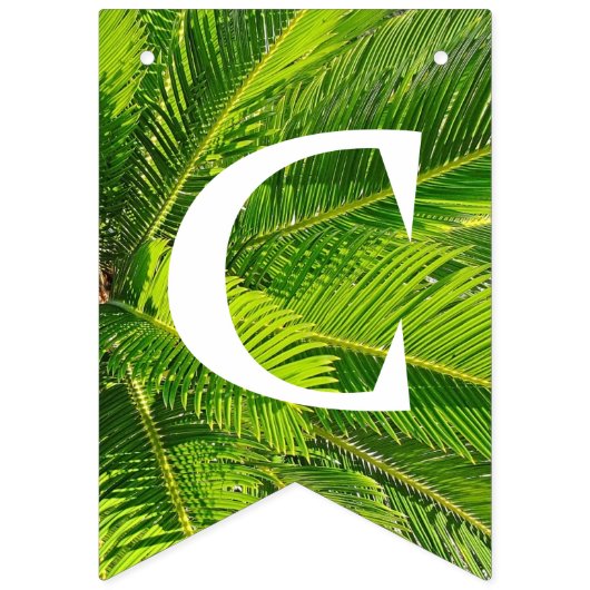 Palm Tree Tropical Party Luau Bunting Banner (Eerste vlag)