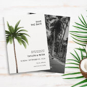 Palm Tree Tropical Photo Wedding Save the Date Kaart
