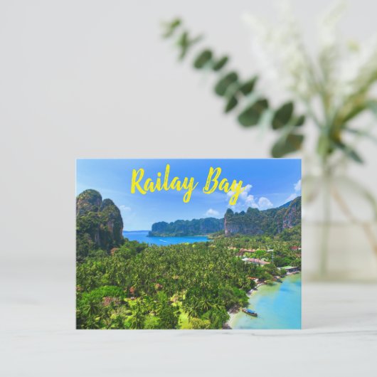 Palm Tree Tropical Thailand Island Bay Briefkaart (Staand voorkant)