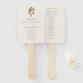 Palm Tree Tropical Wedding Custom Programma Handwaaier (Voorkant en achterkant)