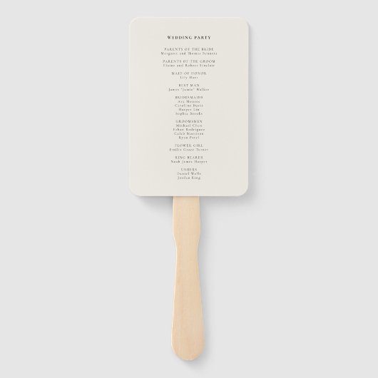 Palm Tree Tropical Wedding Custom Programma Handwaaier (Achterkant)