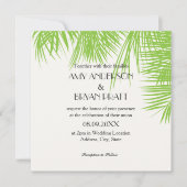 Palm Tree Tropische bruiloft uitnodiging (Voorkant)