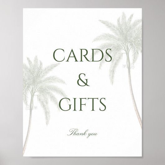  Palm Tree Trouwkaarten & Geschenken Poster (Voorkant)
