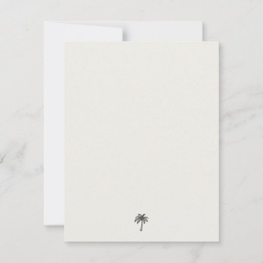 Palm Tree Typografie Clean Elegant Save the Date Kaart (Achterkant)