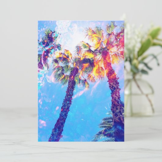 Palm Tree-uitnodiging, Notecard, Briefpapier Kaart (Staand voorkant)