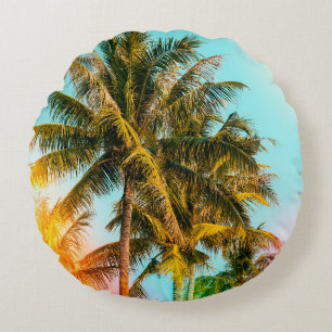 Palm tree - vintage effect style pictures and ligh rond kussen
