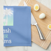 Palm Tree Was uw Palms Beach Island Blue Ombre Theedoek (Quarter Fold)