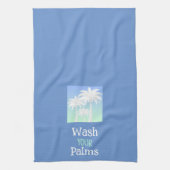 Palm Tree Was uw Palms Beach Island Blue Ombre Theedoek (Verticaal)