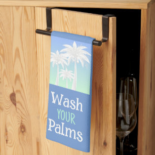 Palm Tree Was uw Palms Beach Island Blue Ombre Theedoek