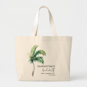 Palm Tree Waterverf Bachelorette Weekend Custom Grote Tote Bag