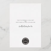 Palm Tree Waterverf Business-kerstzilver Folie Feestdagenkaart (Achterkant)