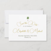Palm Tree Waterverf Eenvoudige bruiloft Bewaar de Save The Date (Voorkant)