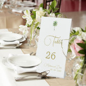 Palm Tree Waterverf Elegant Eenvoudige bruiloft Reclamebord Met Voetstuk