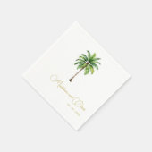 Palm Tree Waterverf Elegant Eenvoudige bruiloft Servet (Hoek)